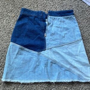 Zara tri colored denim mini skirt